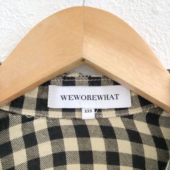 WE WORE WHAT Gingham Button-Up Shirt & Pants Pajama Set XXS Size - Picture 12 of 14